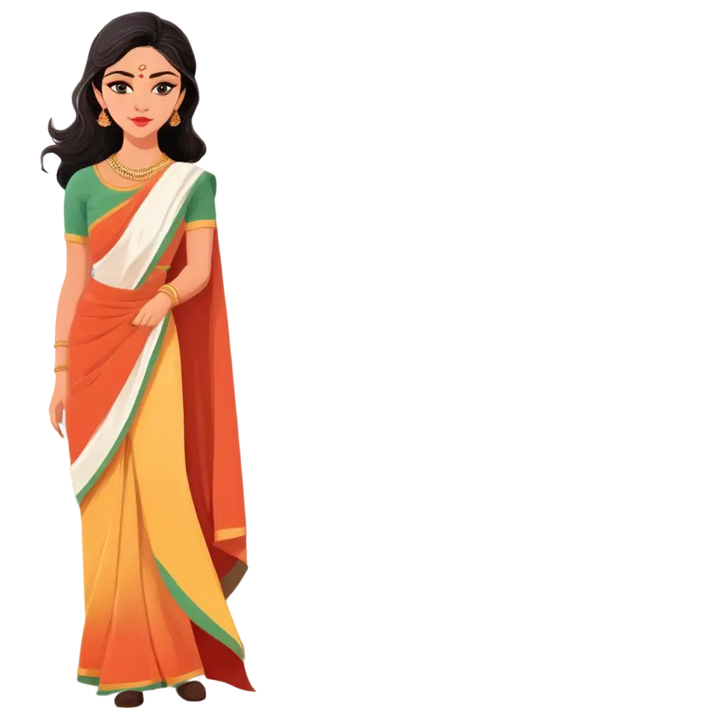 Canva like Illustration of a women in saree make up another women in saree 