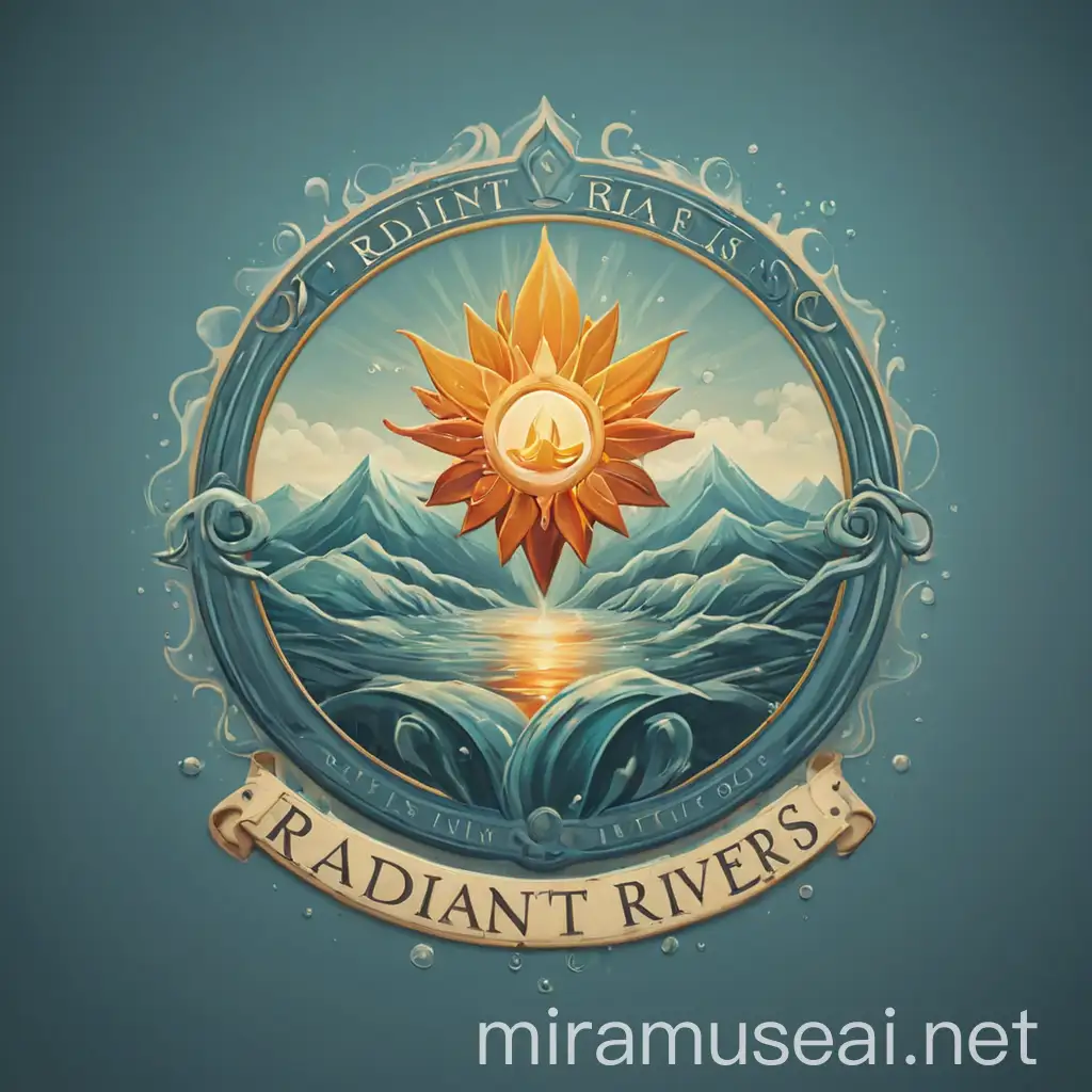logo for Radiant Rivers - a company that specializes in helping individuals unleash their radiant life. incorporate water

