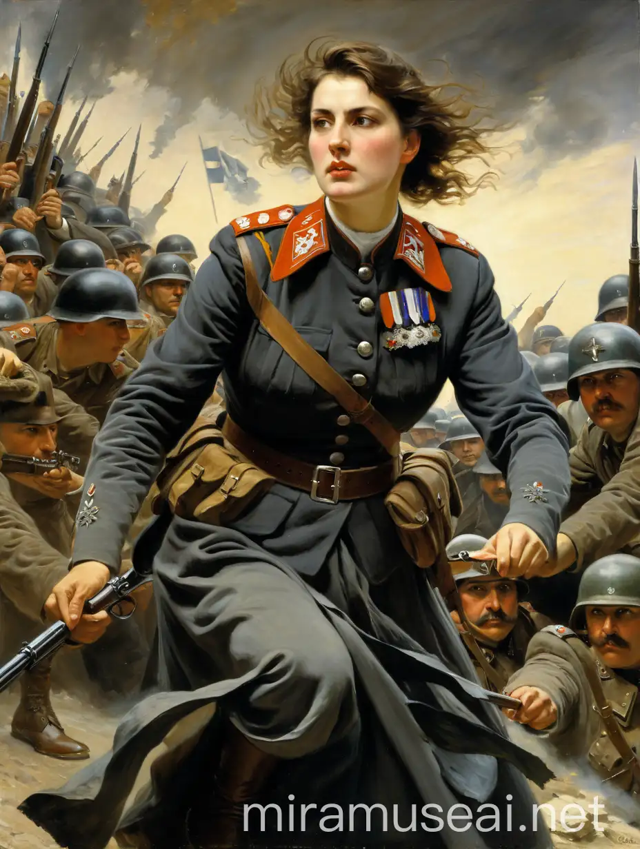 Адольф Менцель женщина защищает войско