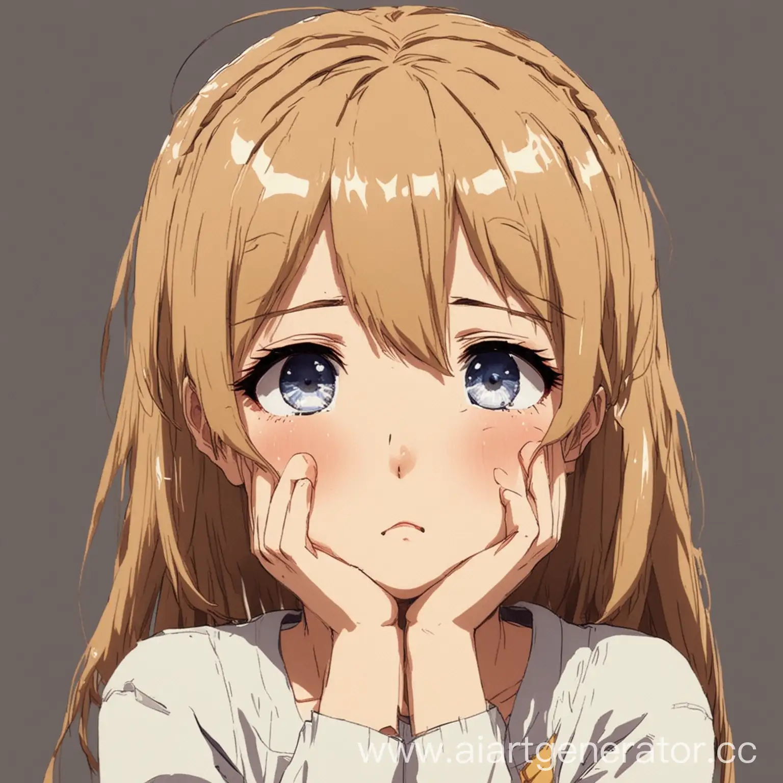 sad and crying anime girl