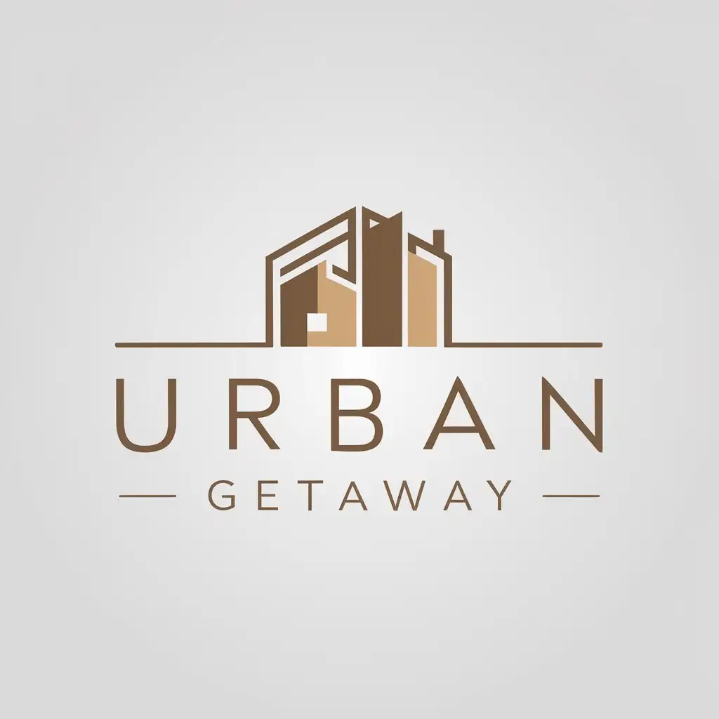 a logo design,with the text "urban getaway", main symbol:an urban house,Moderate,be used in Real Estate industry,clear background