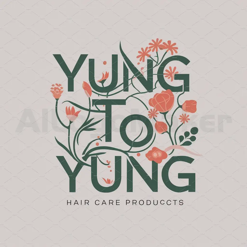 LOGO-Design-For-Yung-to-Yung-Vibrant-Floral-Theme-for-Hair-Care-Products