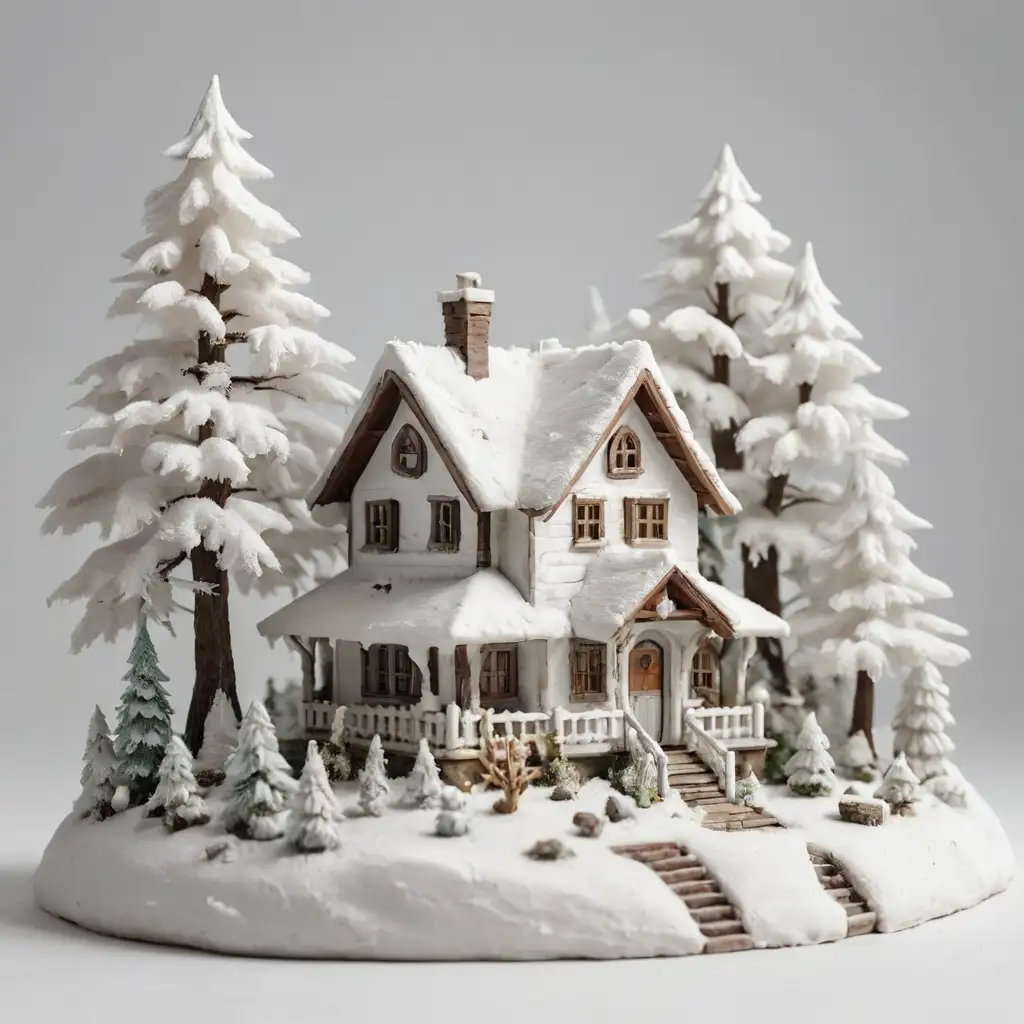 Enchanting White Forest Miniature House
