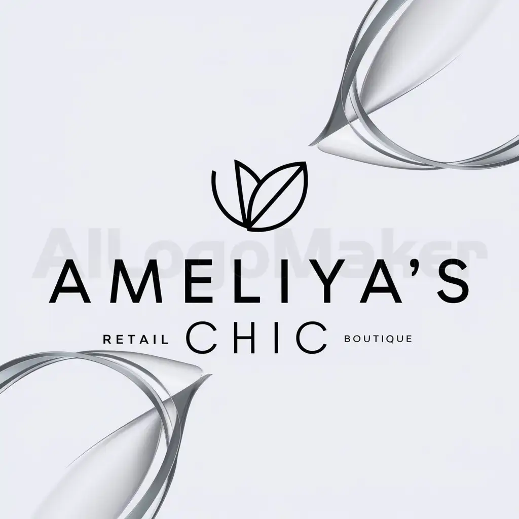 a logo design,with the text "Ameliya's Chic", main symbol:leaves,Minimalistic,be used in Retail industry,clear background