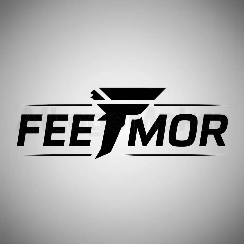 a logo design,with the text "FEETMOR", main symbol:F,Moderate,be used in Sports Fitness industry,clear background
