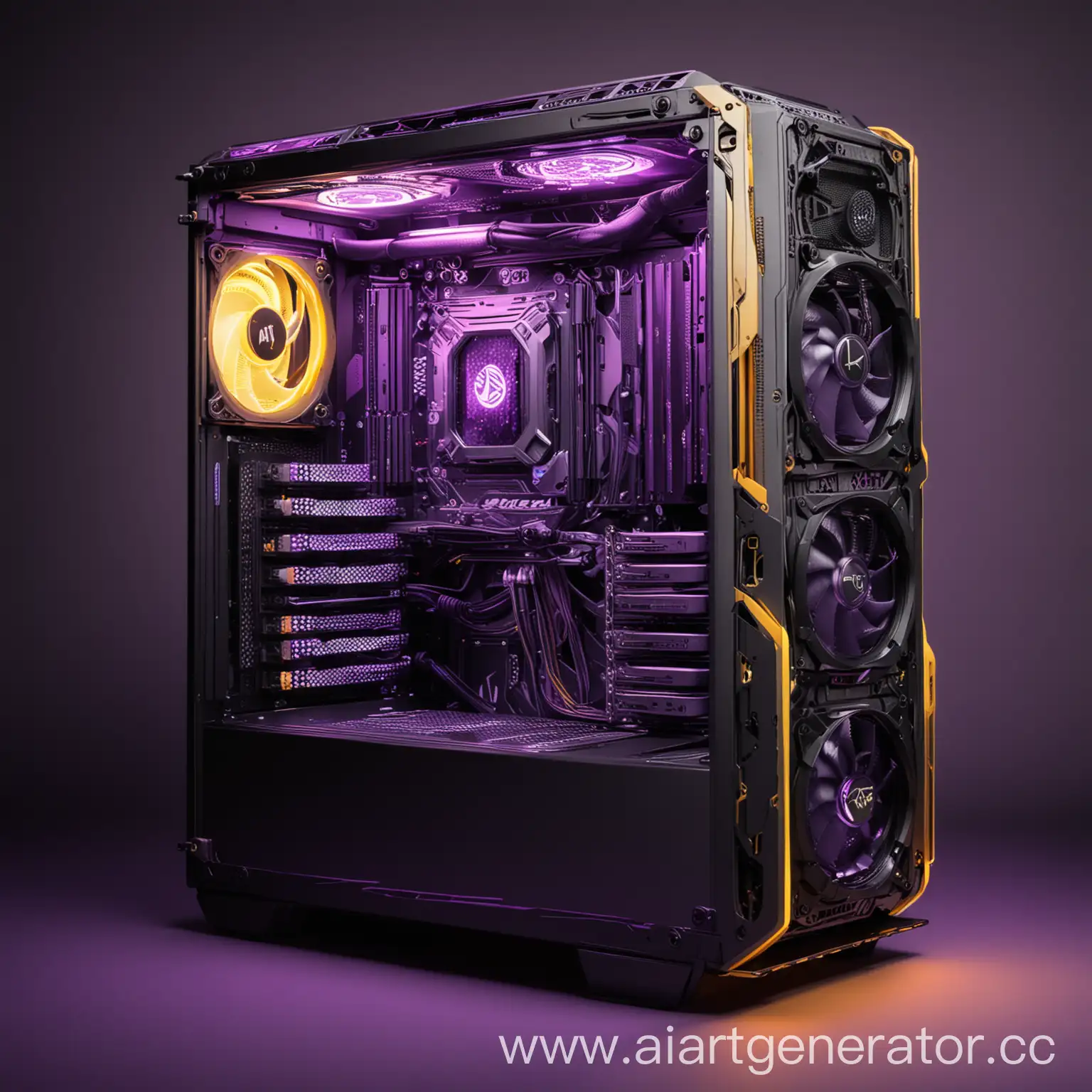 Drawn-Gaming-PC-in-Purple-Black-and-Yellow-Tones