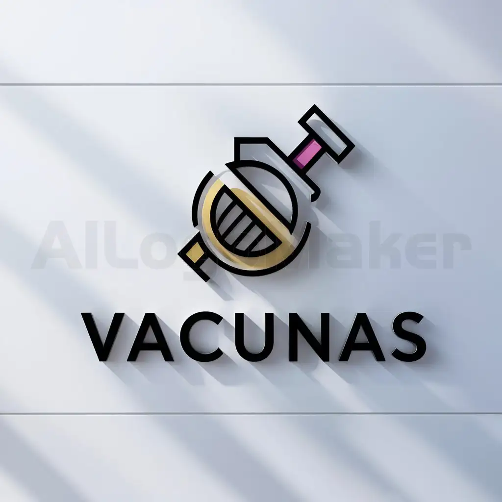a logo design,with the text "vacunas", main symbol:una vacuna,Moderate,clear background