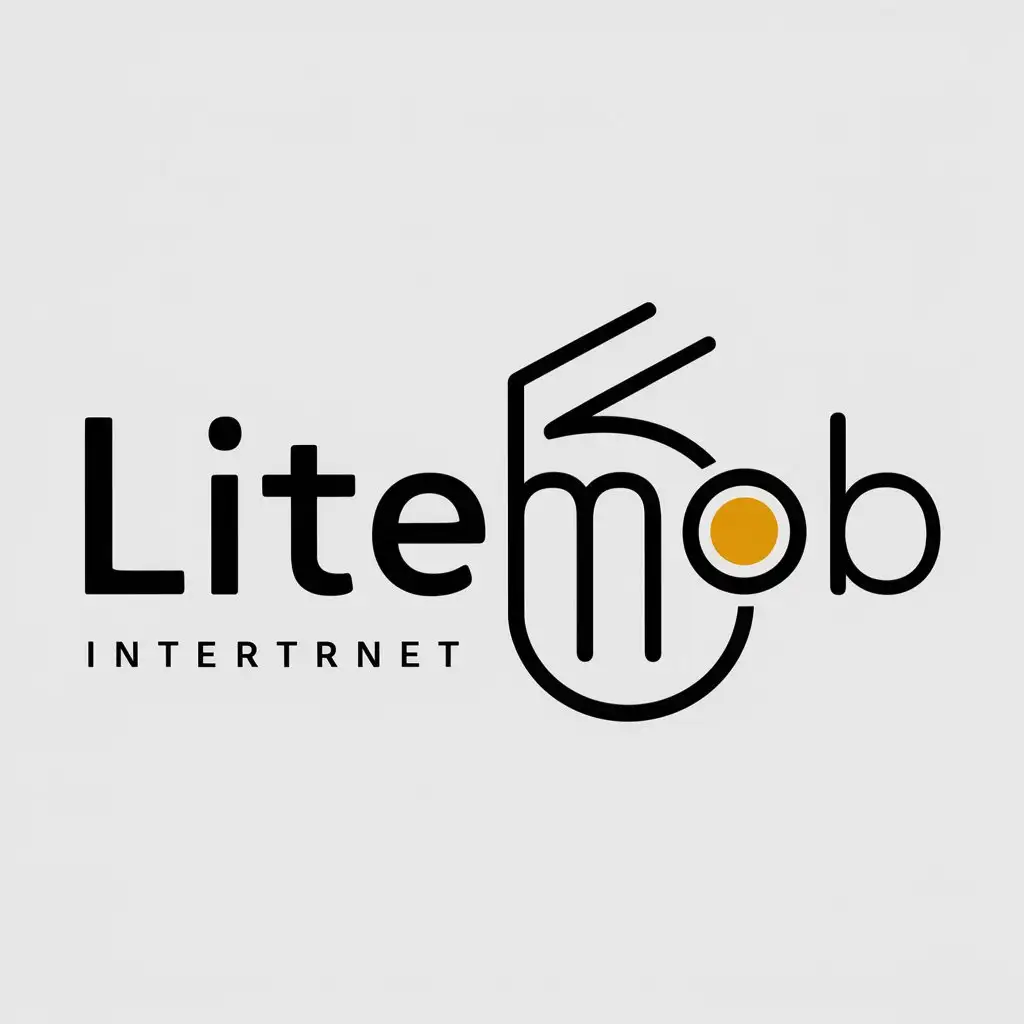 a logo design,with the text "litemob", main symbol:6,Minimalistic,be used in Internet industry,clear background