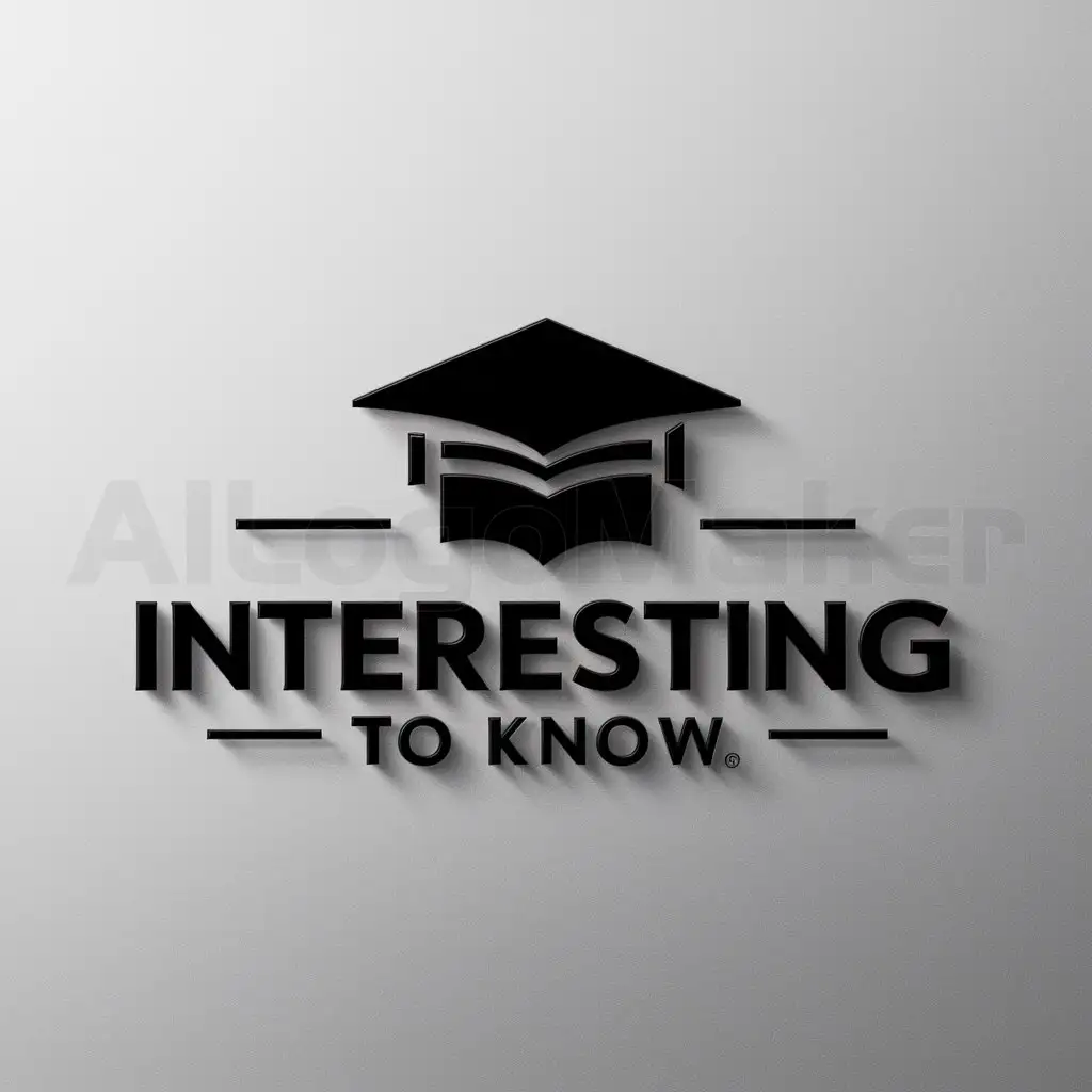 a logo design,with the text "Interesting to know", main symbol:School cap,Moderate,be used in Nauma industry,clear background