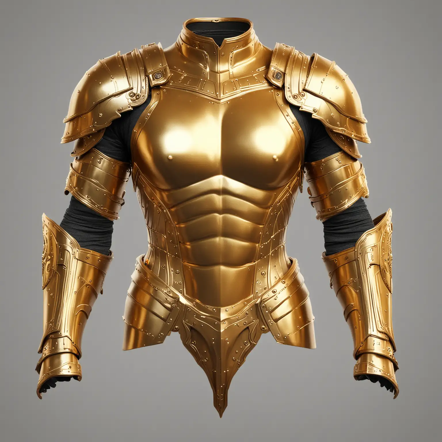 Realistic Golden Metallic Armor for Torso