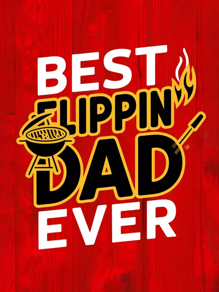 Family BBQ Best Flippin Dad Ever Typography Grilling Design