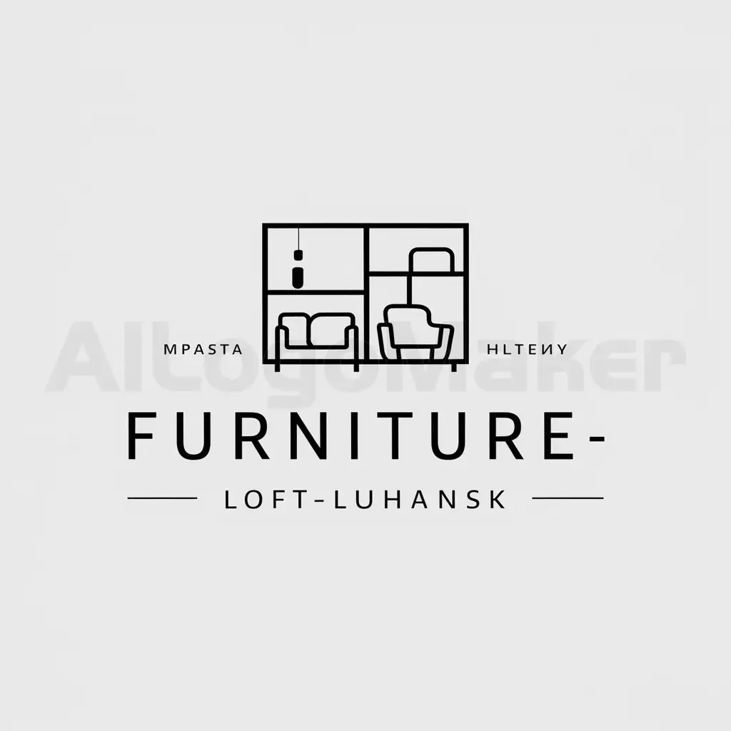 a logo design,with the text "Furniture Loft-Luhansk", main symbol:Furniture in loft style,Minimalistic,be used in Others industry,clear background
