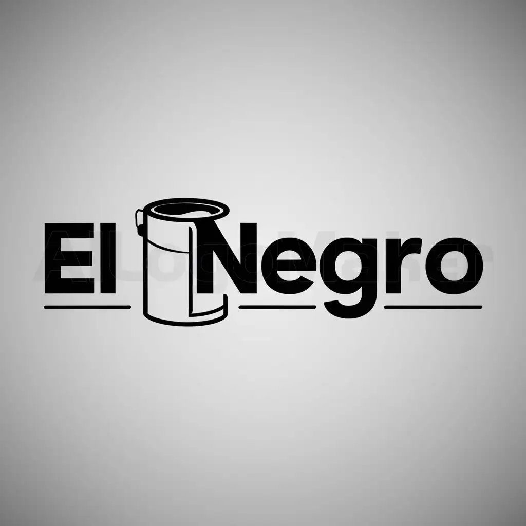a logo design,with the text "El Negro", main symbol:paint or cans of paint,Moderate,be used in Automotive industry,clear background