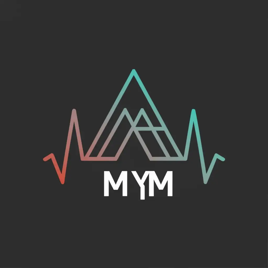 a logo design,with the text "MYM", main symbol:pyramid and Electrocardiogram,معتدل,be used in التعليم industry,clear background