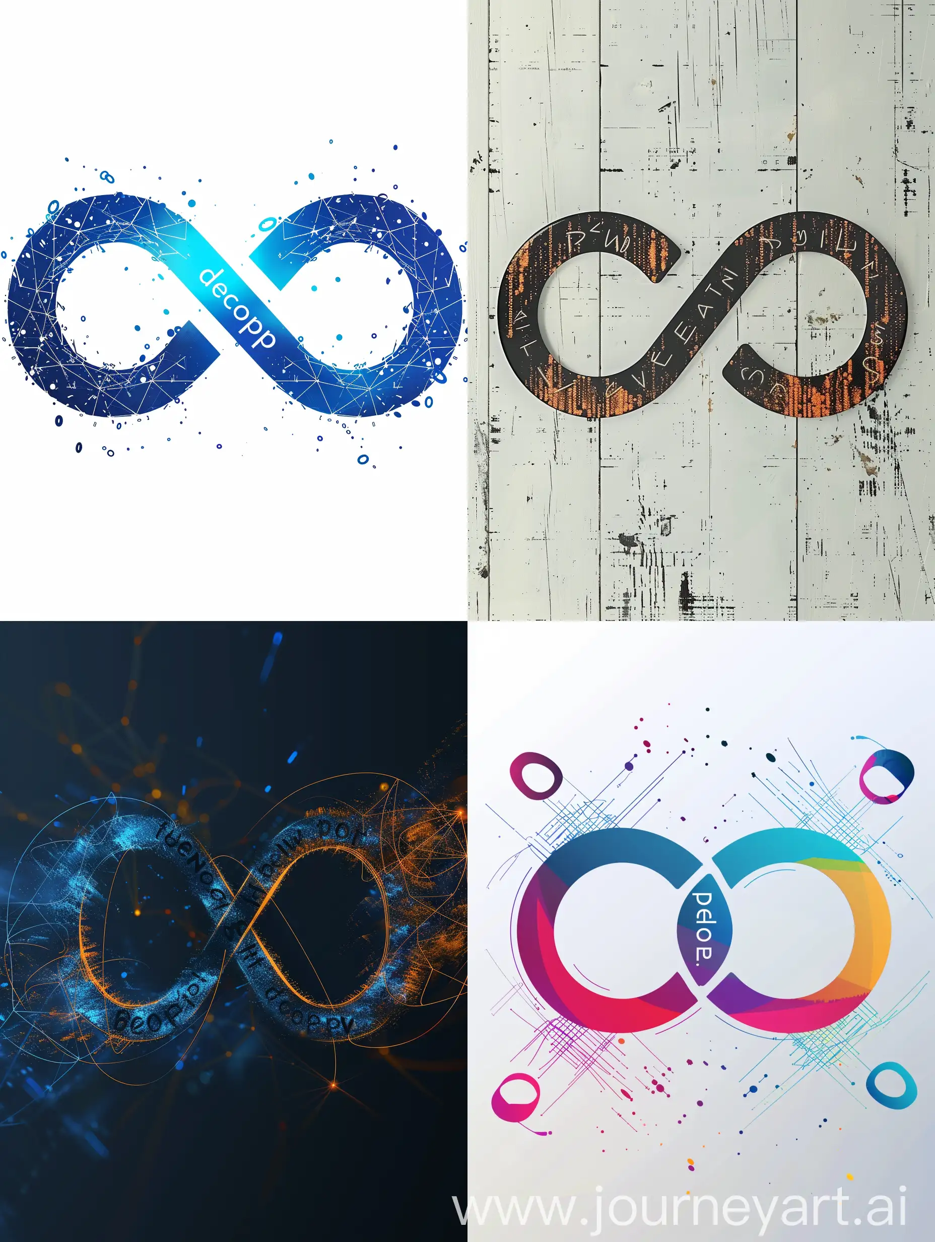 The devops inscription in the infinity sign