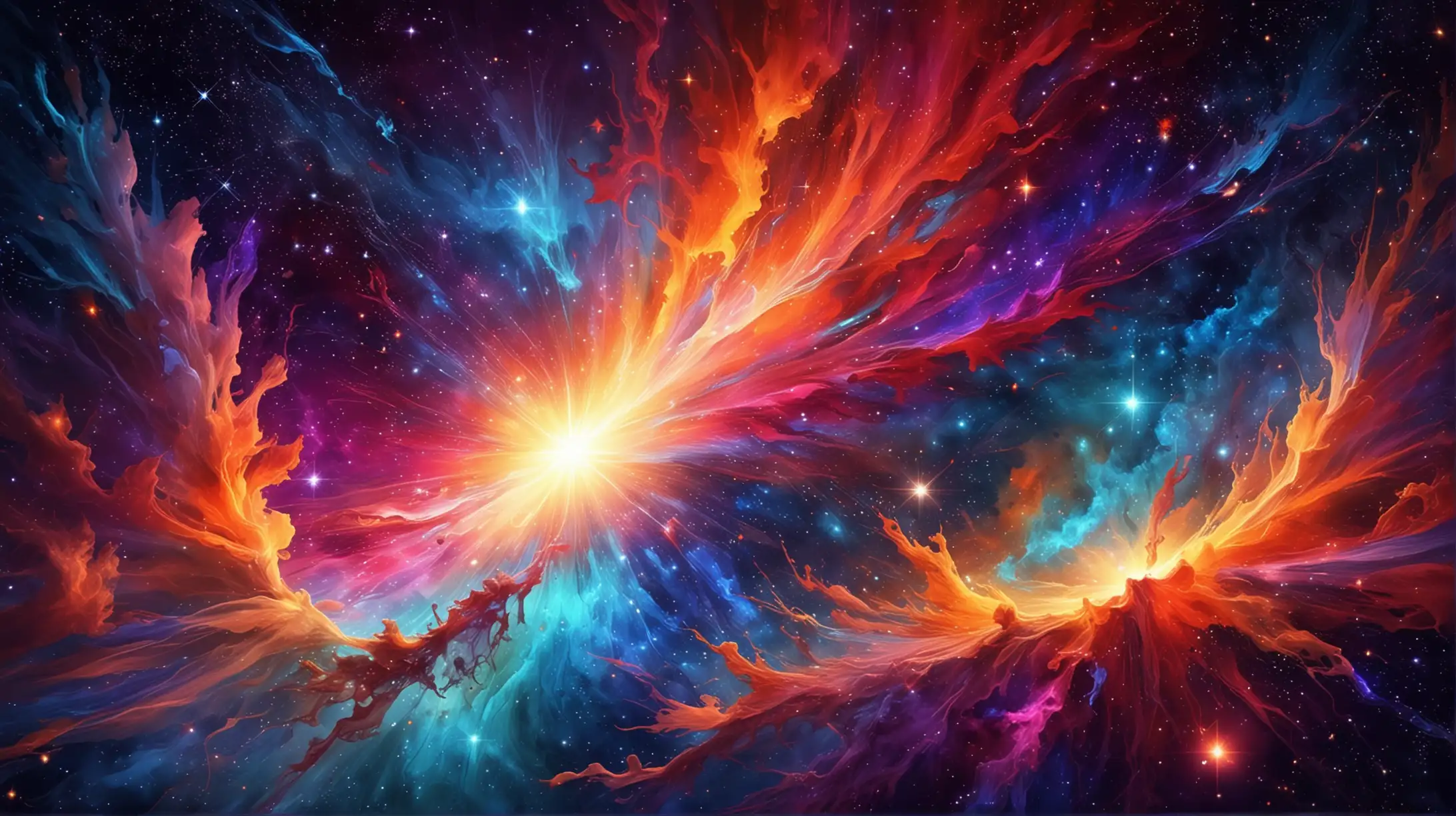 Vibrant Abstract Fantasy Cosmos Colorful Starscape Background
