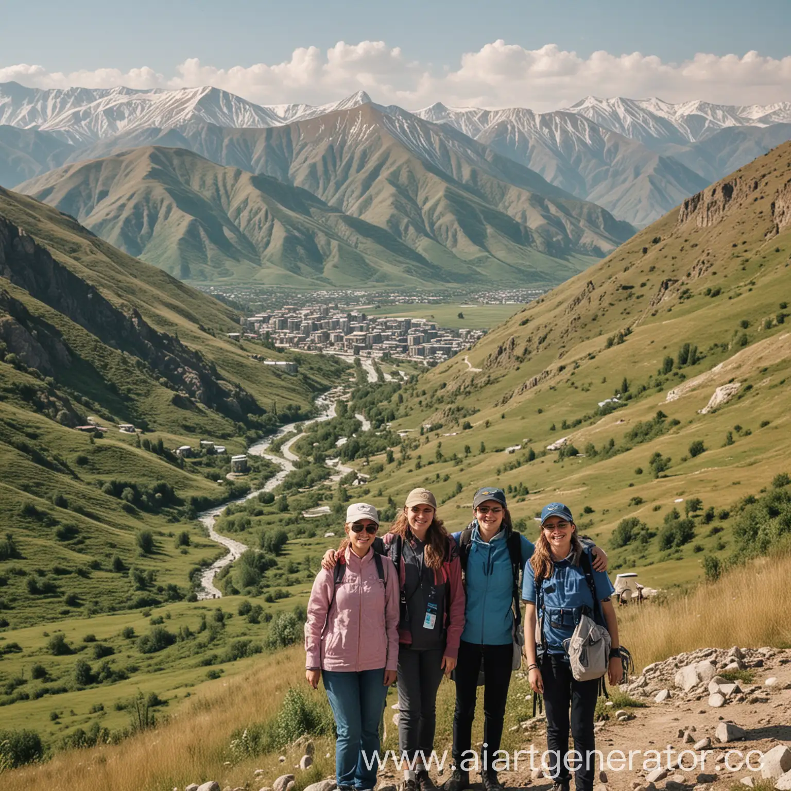 Happy-Tourists-Enjoying-Dagestani-Mountain-Landscape