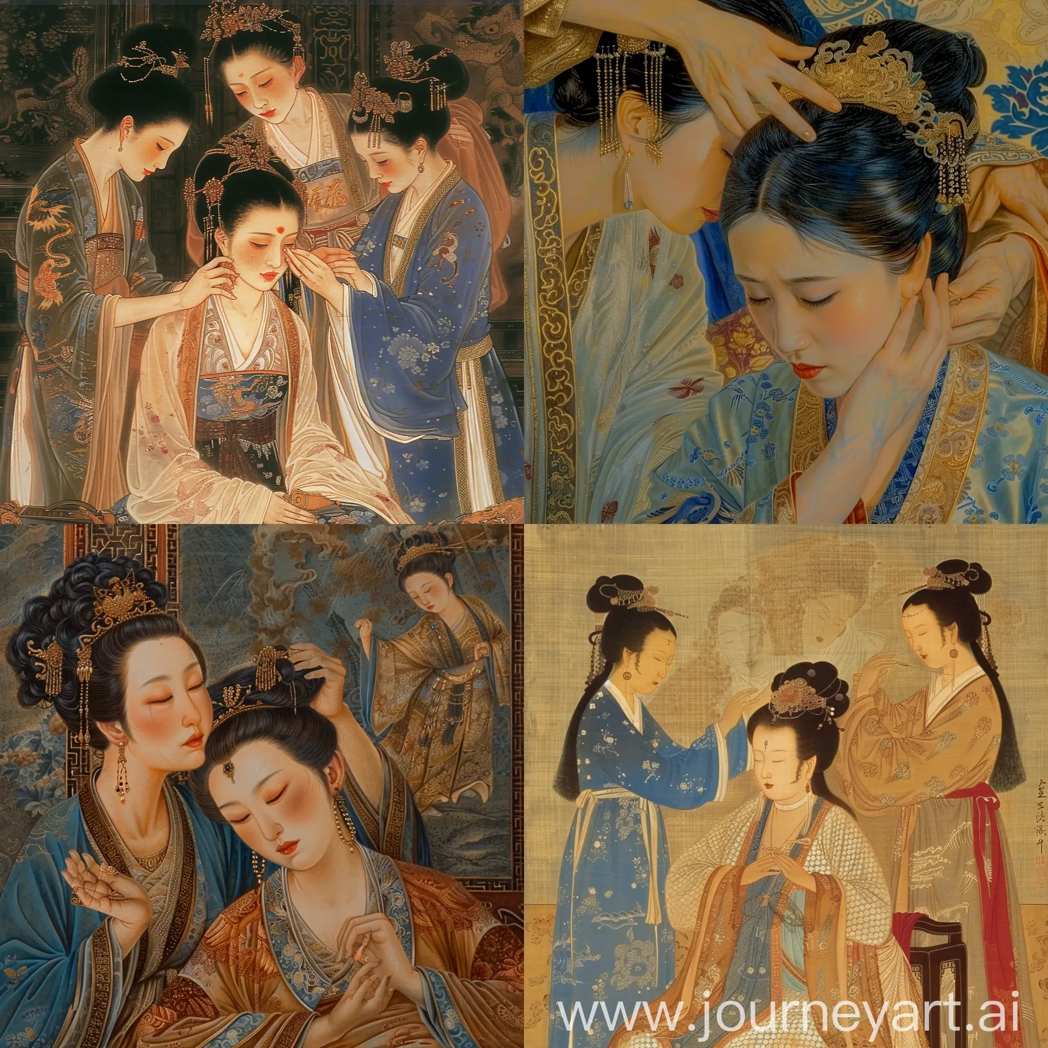 Chinese-Ancient-Queens-Massage-Scene-in-Luxurious-Palace