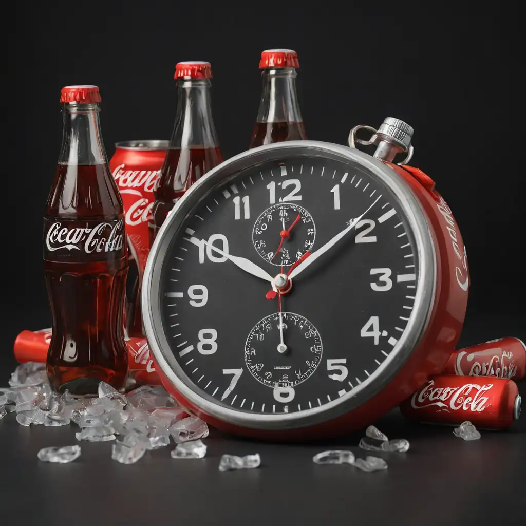 Vintage-Coca-Cola-Bottles-and-Antique-Chronometers-on-Dark-Table