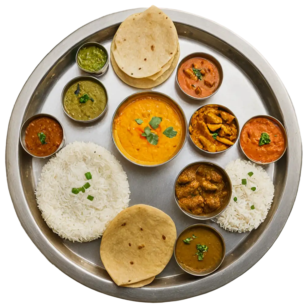 Authentic-Indian-North-Indian-Thali-PNG-Image-Explore-the-Richness-of-North-Indian-Cuisine-in-High-Quality