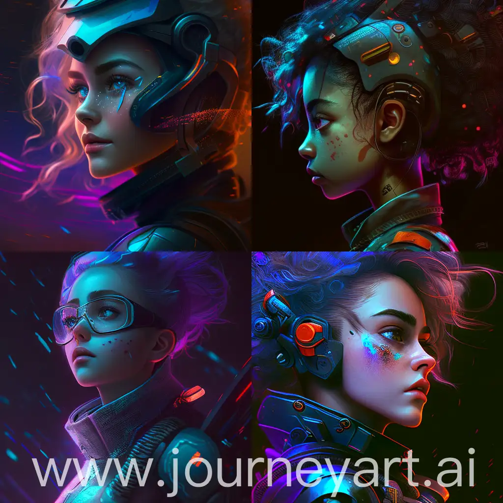 Futuristic-Cyberpunk-Girl-Portrait-with-Neon-Lights