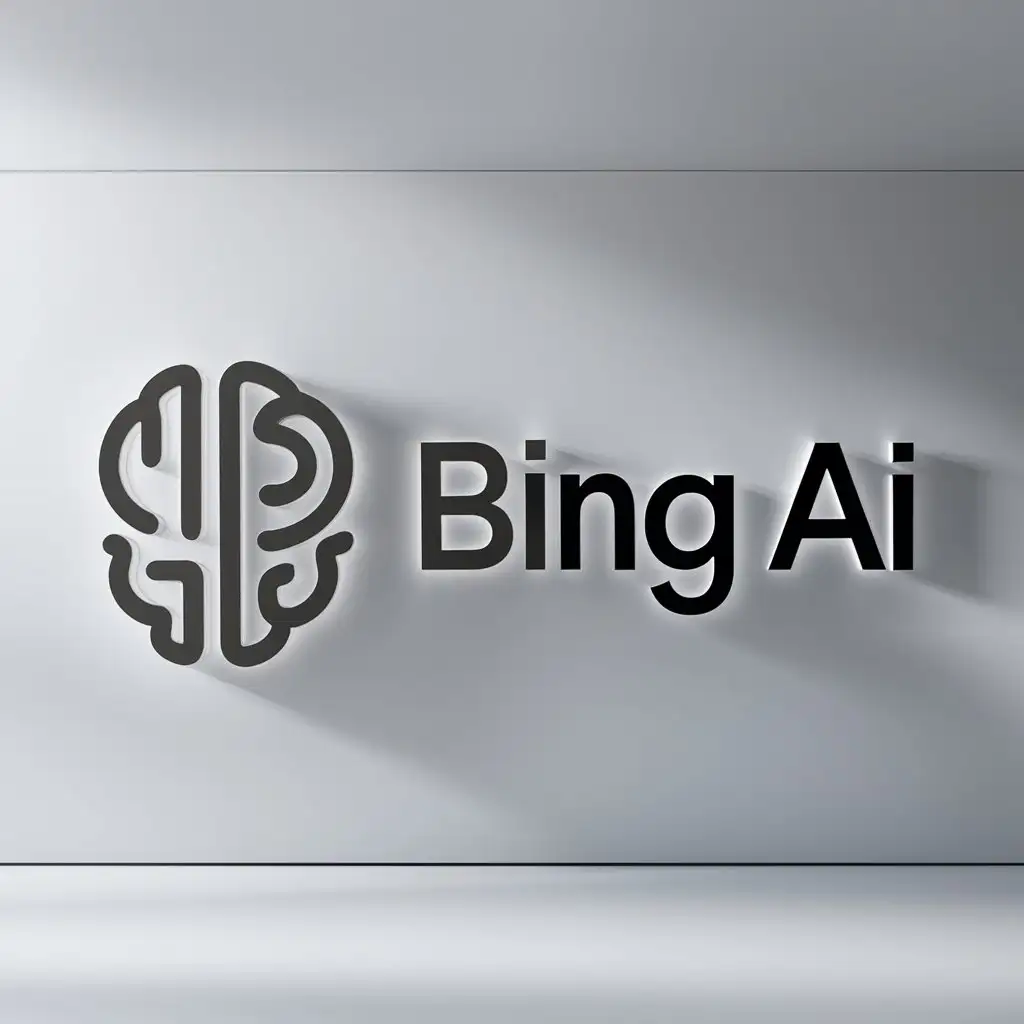 a logo design,with the text "Bing Ai", main symbol:artificial artificial,Moderate,clear background