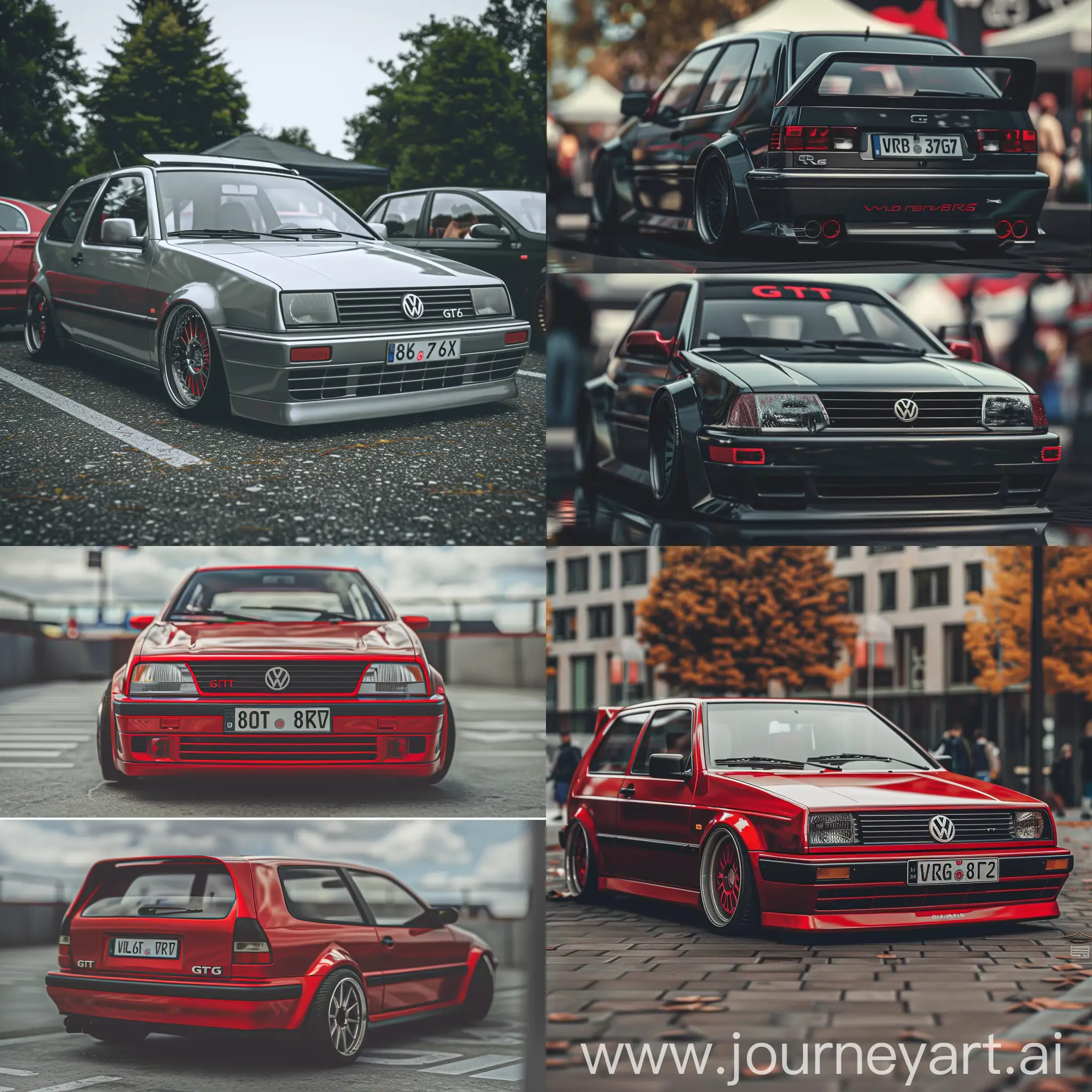 Realistic Volkswagen Golf mk3 from 1995 vr6 gti hatchback golf 3 gti vr6 spotted in car meet in Germany realistic 8k detailed 