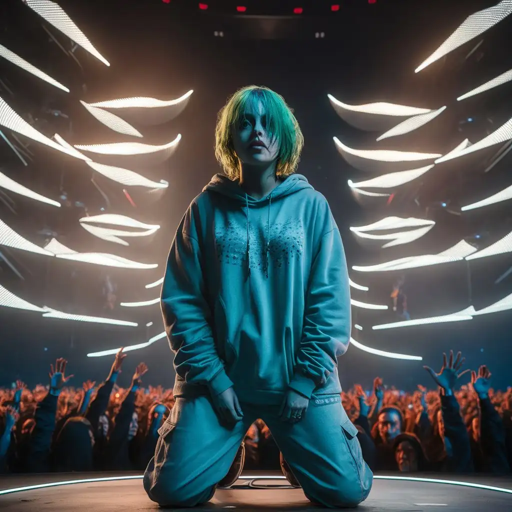 realistic 4k billie eilish performing in concert