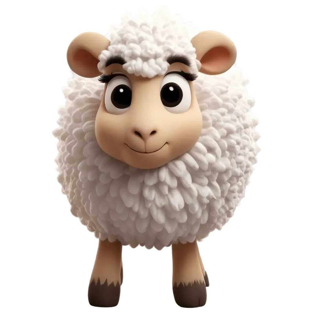 cute 3d sheep 4 legs