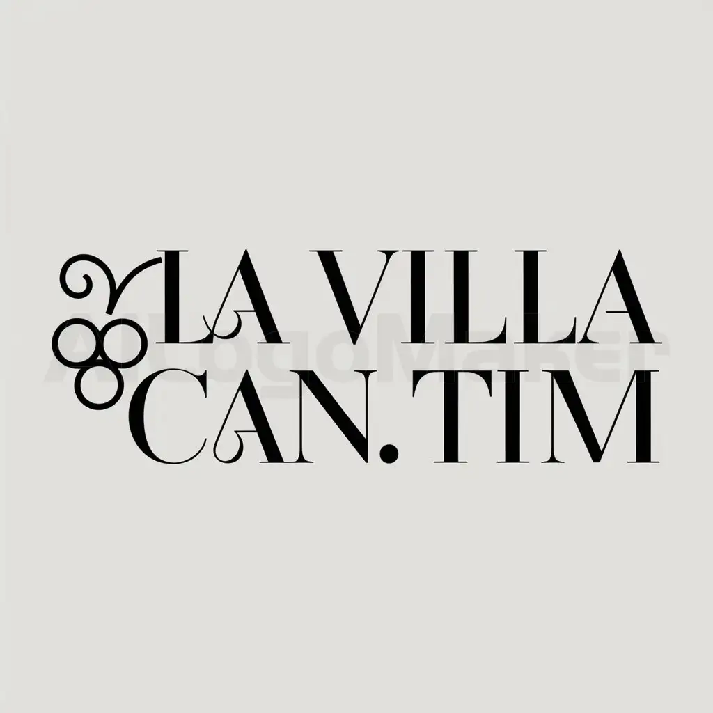 a logo design,with the text "La Villa Can Tim", main symbol:vino,Moderate,be used in Education industry,clear background