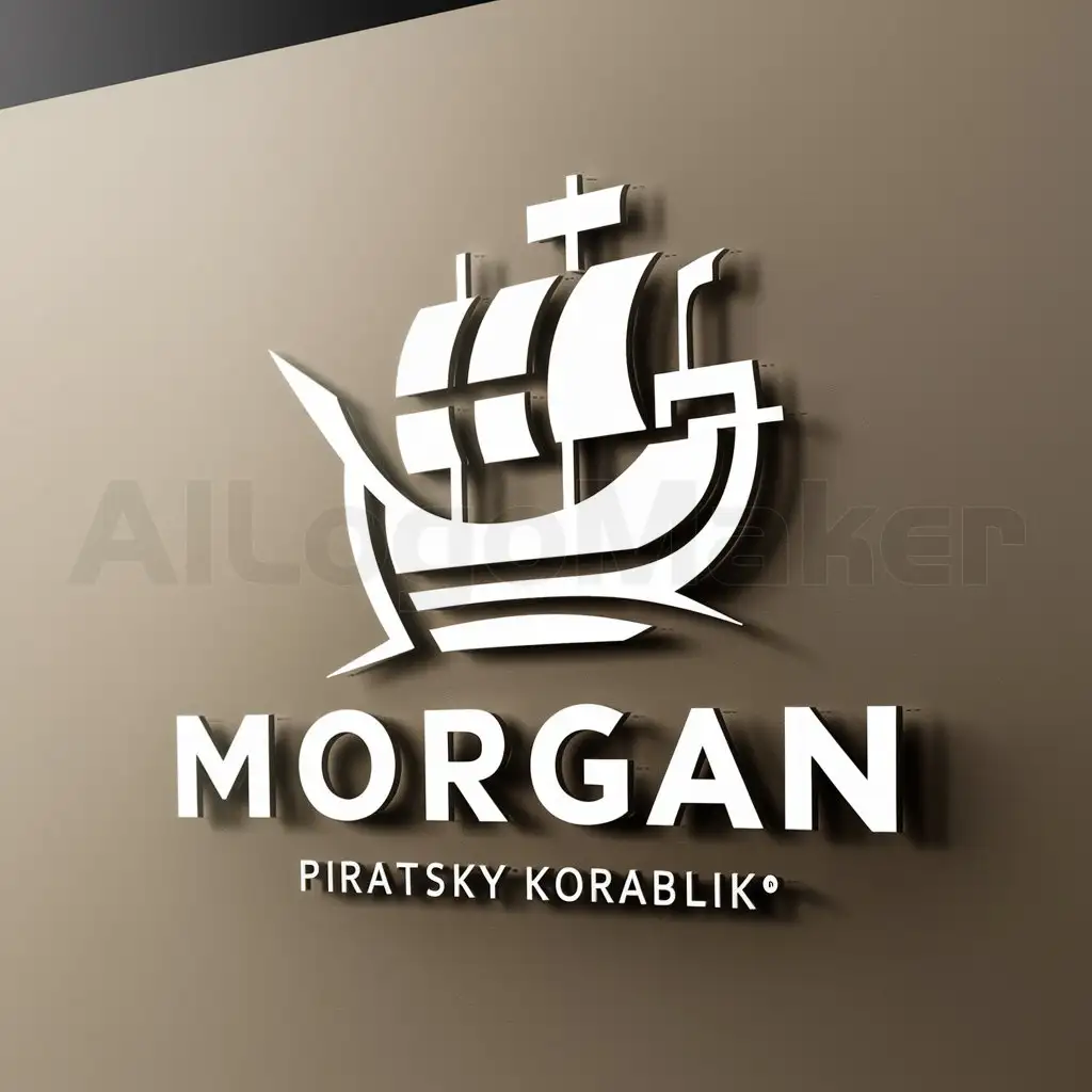 a logo design,with the text "morgan", main symbol:piratsky korablik,Moderate,clear background