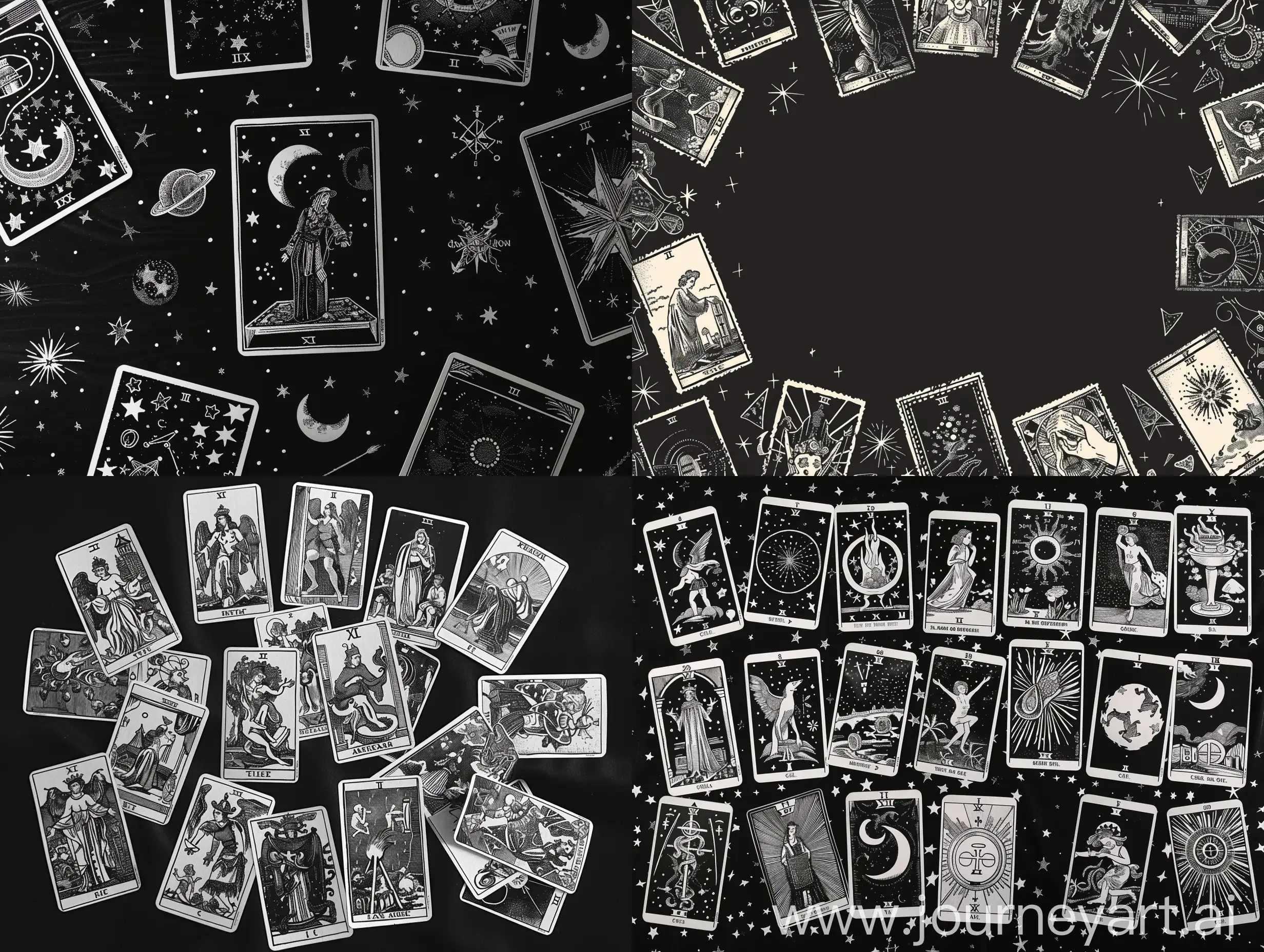 Tarot-Cards-on-Black-Background-with-Space-for-Text