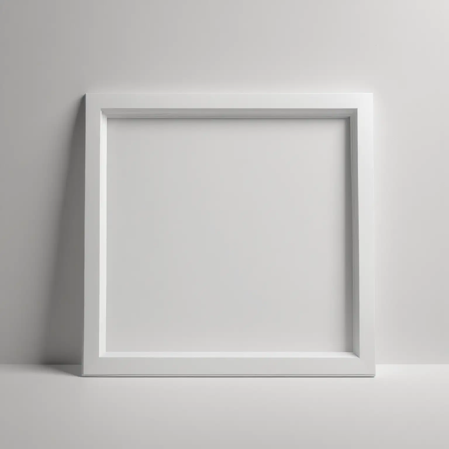 Photo of a flat photo frame, white color, square shape, with good lighting and 4k details. Captured in a high-resolution studio setting against a clean white backdrop, showcasing its artisanal craftsmanship. --ar 3:4 --v 6.0 --iw .5