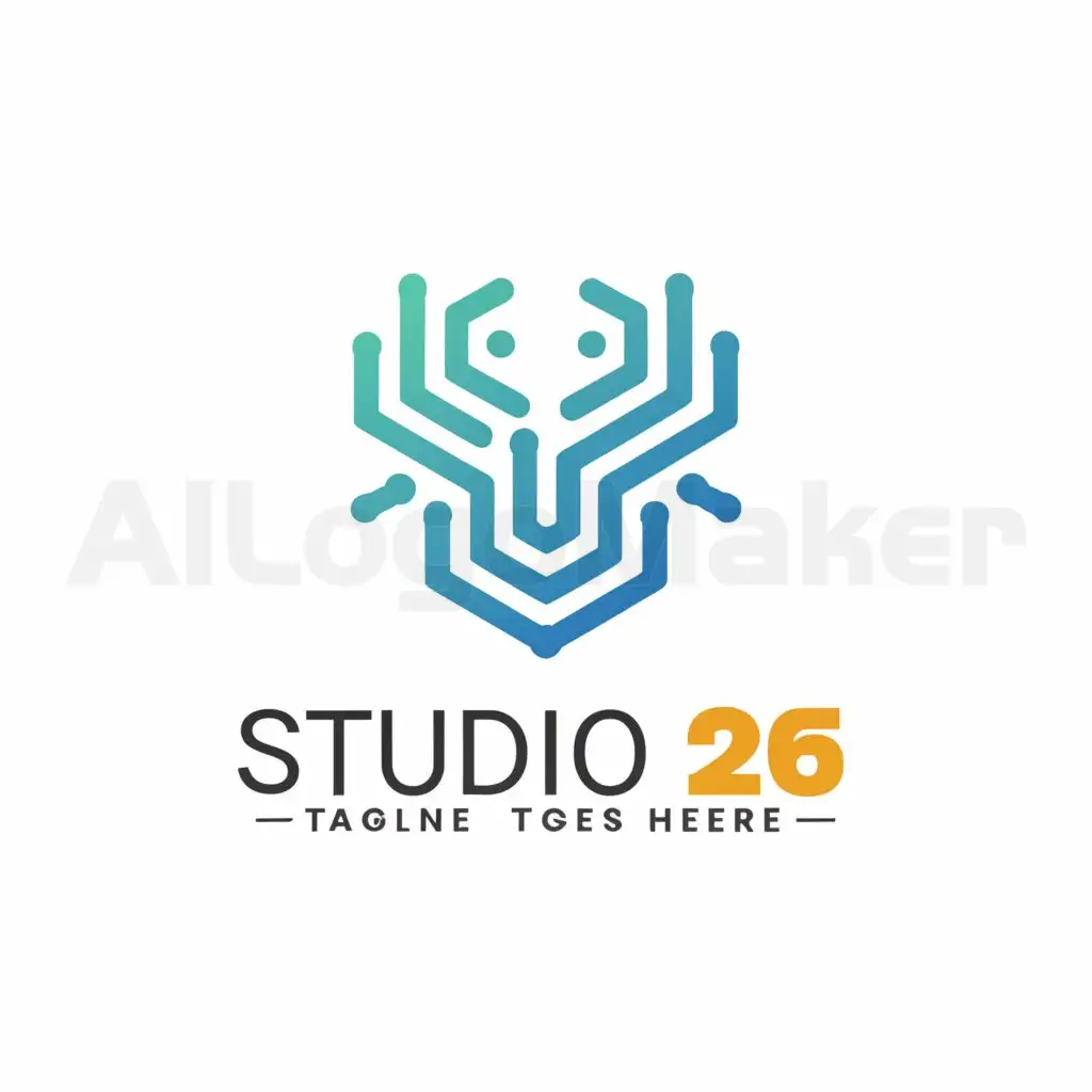 a logo design,with the text "Studio 26", main symbol:Computer,complex,be used in Internet industry,clear background