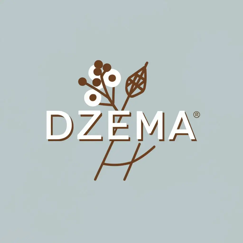 a logo design,with the text "dzema", main symbol:mimosa
walnut
,Moderate,clear background