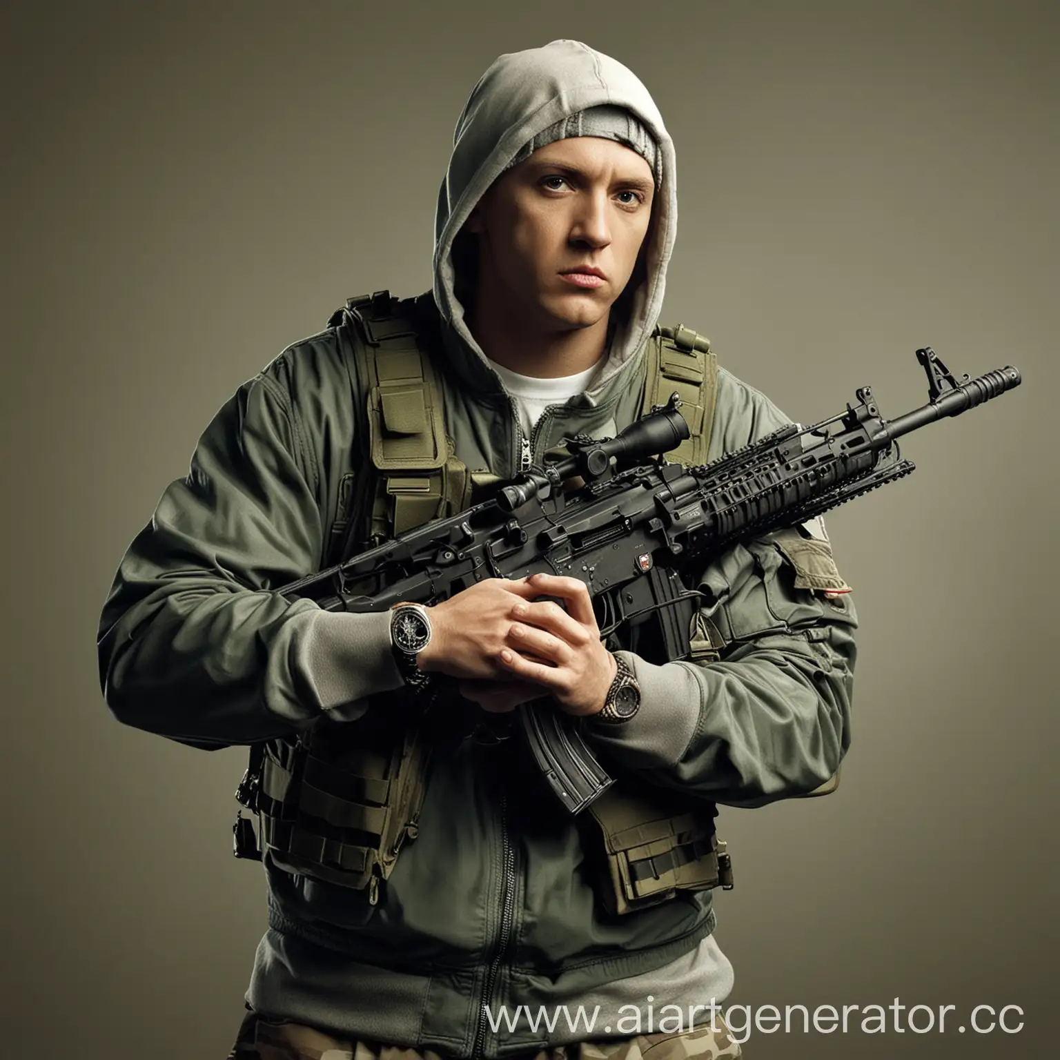 Rapper-Eminem-Holding-Machine-Gun-in-Intense-Urban-Setting