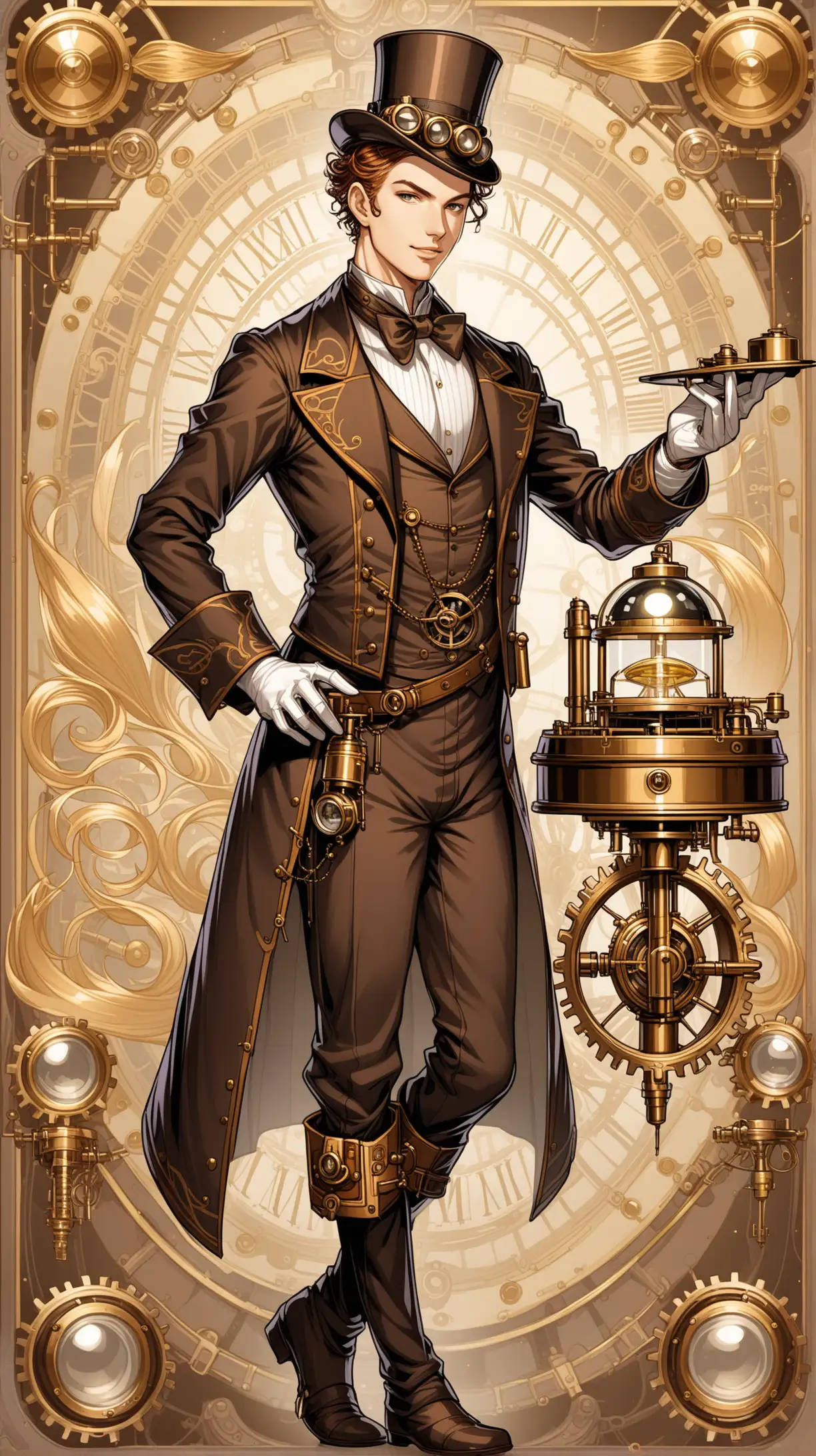 Steampunk Inventor with Gold Belle Epoque Flourishes