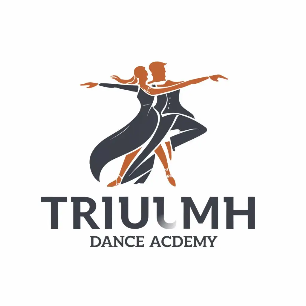 LOGO-Design-For-Triumph-Dance-Academy-Elegant-Dancing-Couple-Symbol-in-Sports-Fitness-Industry