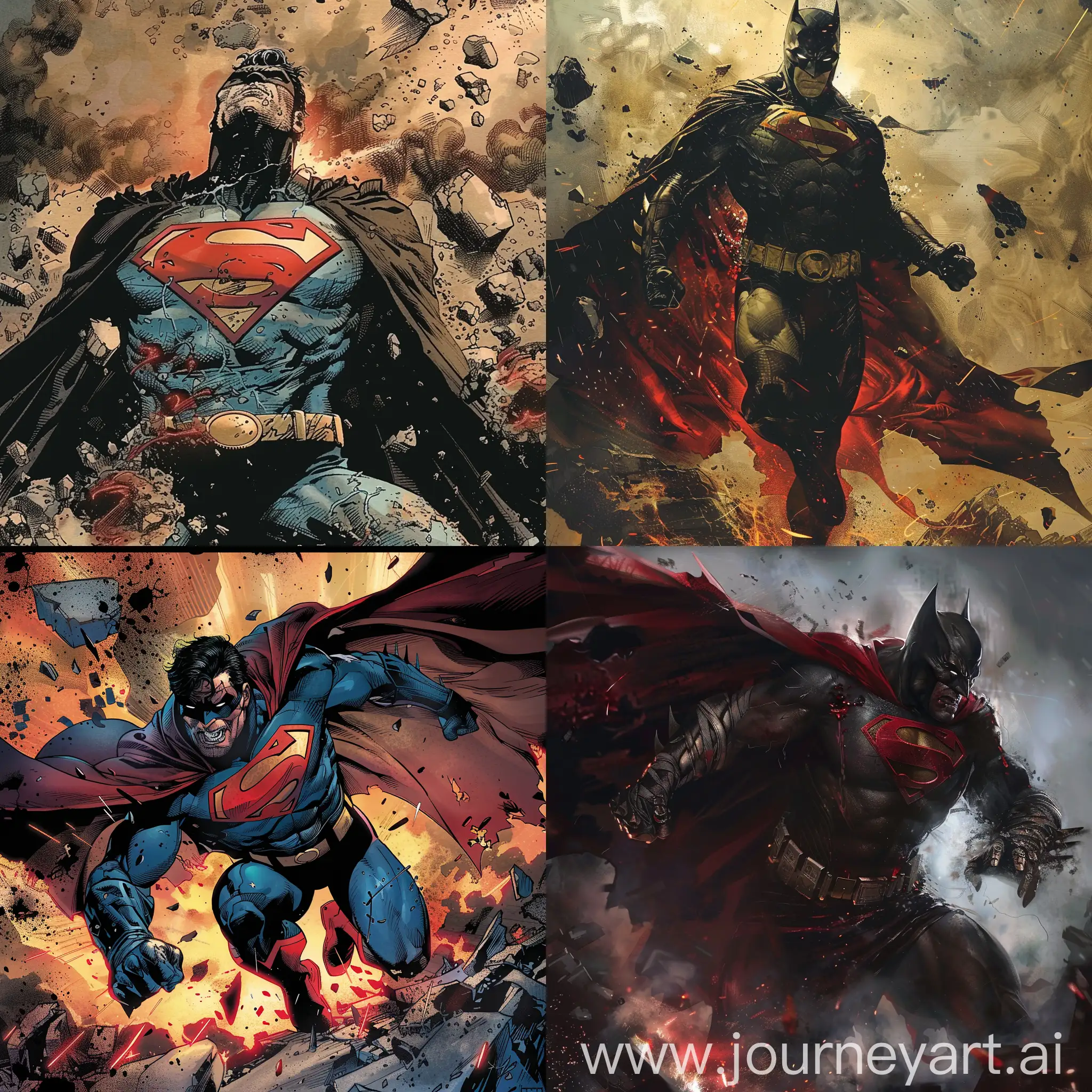 Superman-Death-Batman-Artwork-in-Vibrant-Comic-Style