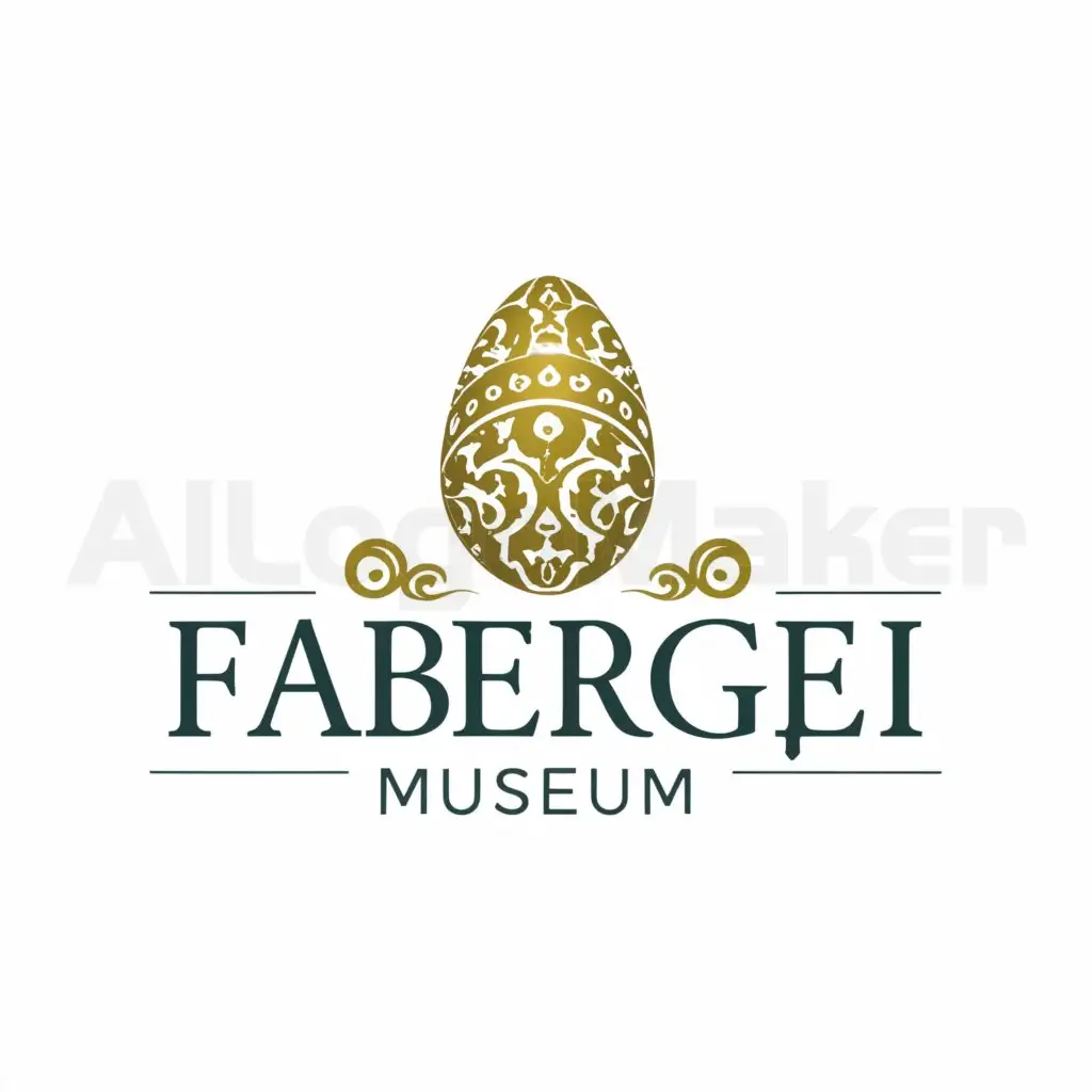 a logo design,with the text "Fabergé", main symbol:Illustration Logo of the Fabergé Museum: Easter eggs, office gifts, fantasy items, Russian silver and enamel, broadcasting the museum's role in the modern cultural space, being recognizable and symbolic,Moderate,clear background