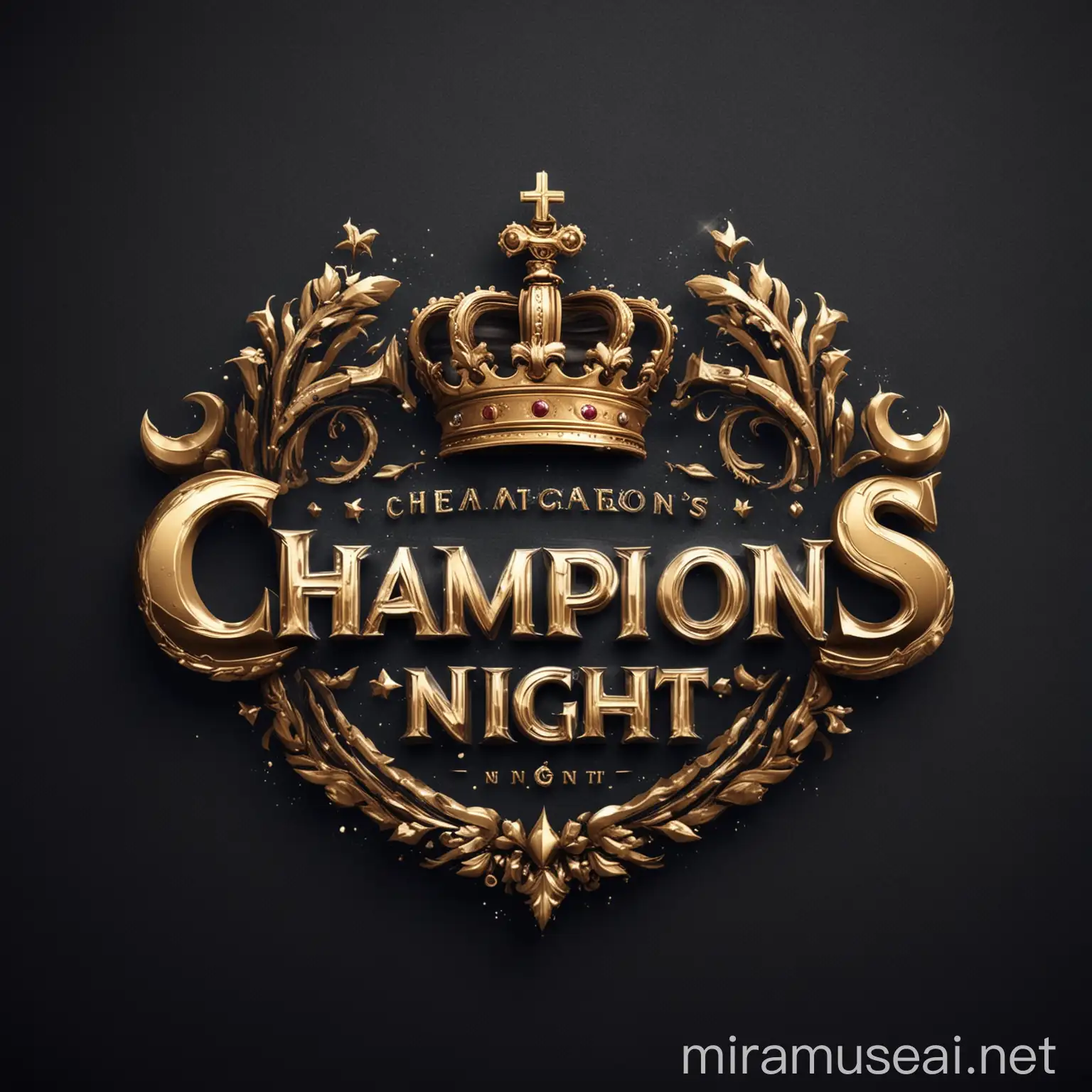need a logo for champions night event,
attractive , royal look, clean and royal font  ,must be represent class 
on white background
