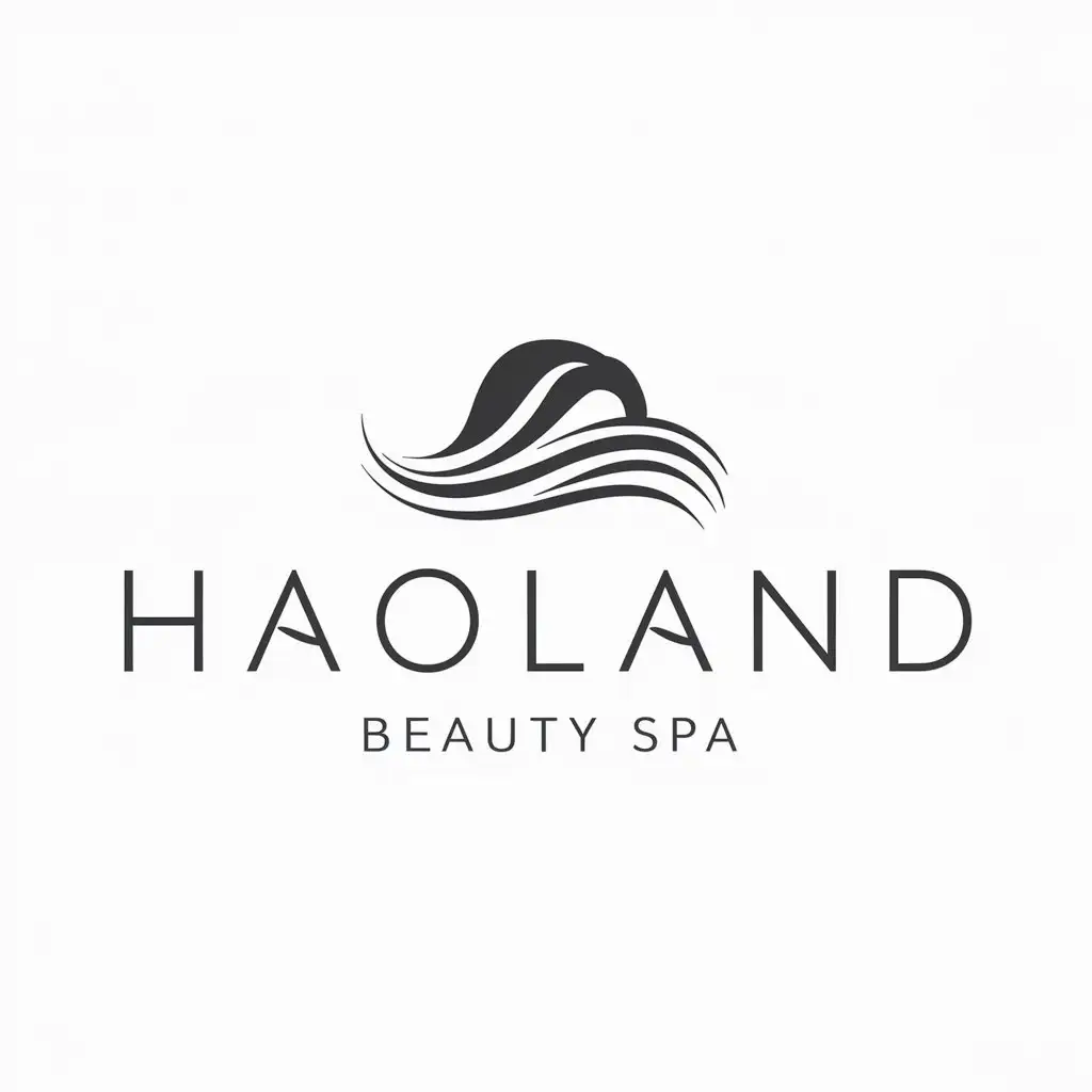 LOGO-Design-for-Haoland-Minimalistic-Hair-of-Woman-Symbol-for-Beauty-Spa-Industry