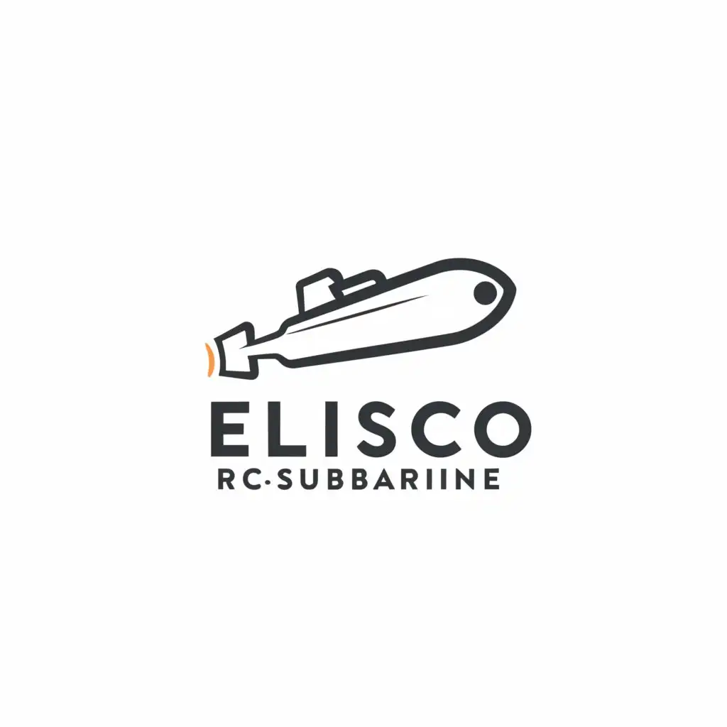 a logo design,with the text "ELISCO RCSUBMARINE", main symbol:Submarine,Moderate,be used in Entertainment industry,clear background