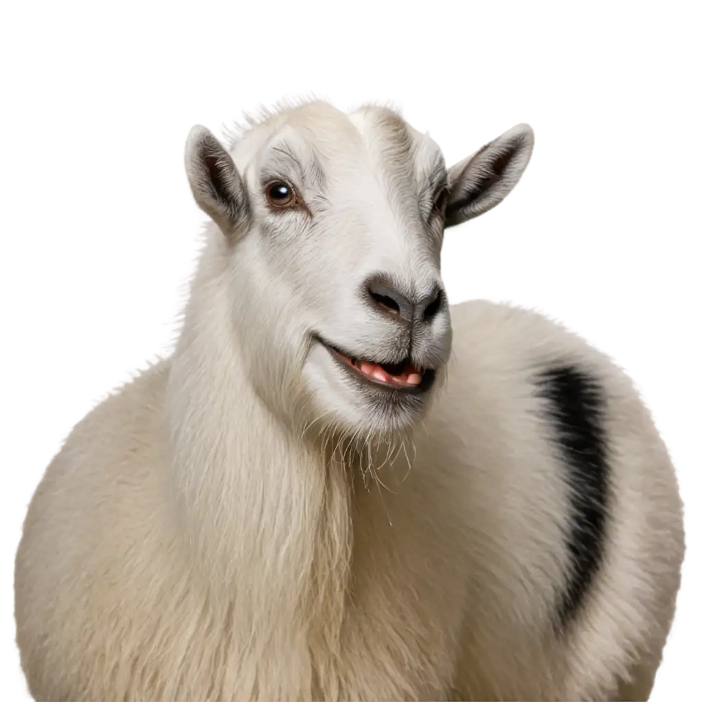 goat real, smiling
