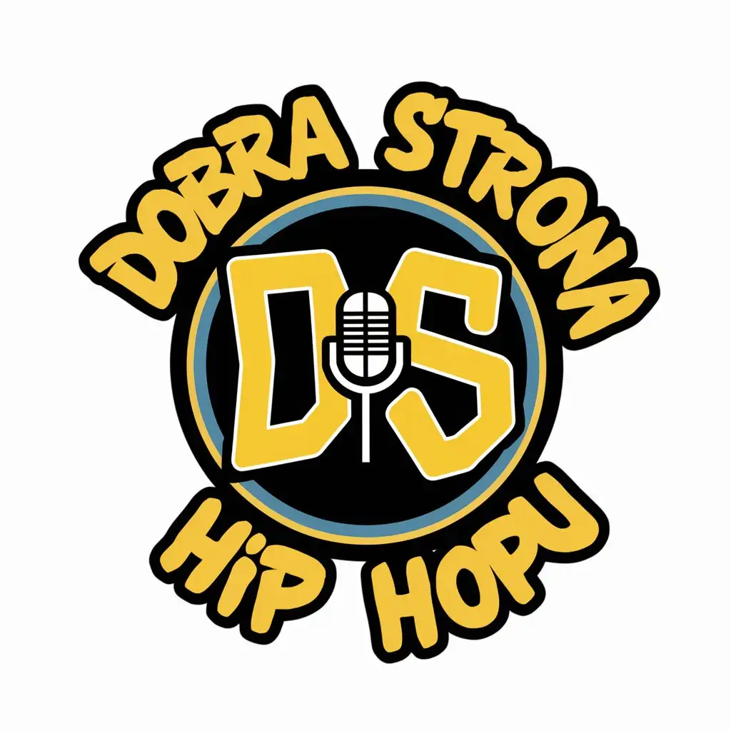 round logo, rap style, text: "Dobra Strona Hip Hopu"