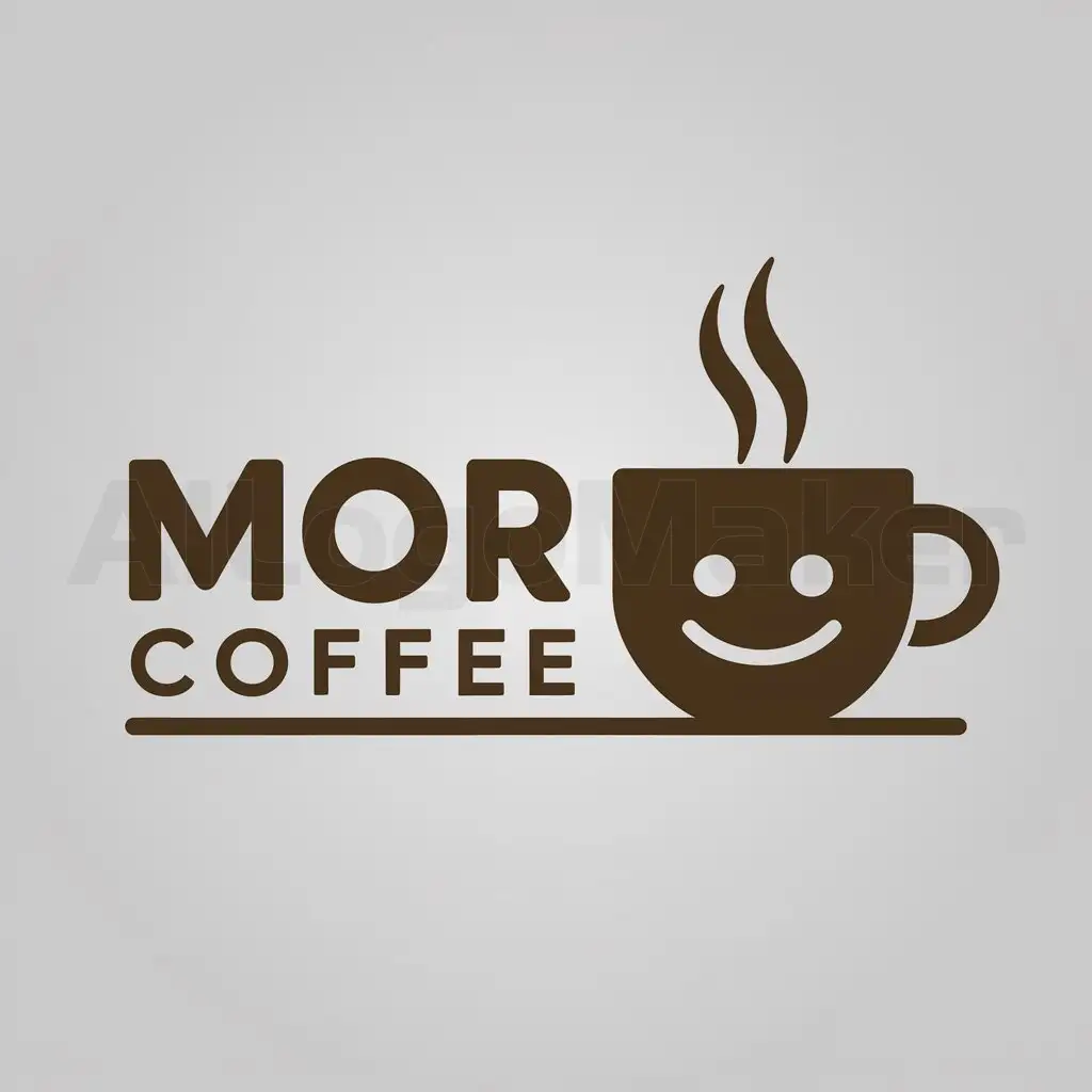 a logo design,with the text "MOR coffee", main symbol:Mor make coffee cup,Moderate,clear background