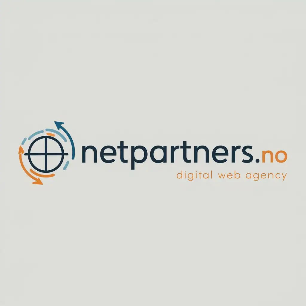 a logo design,with the text "Netpartners.no", main symbol:create a modern logo for my digital web agency, to be easily integrated into our WordPress theme at Netpartners.no. The logo should embody a modern aesthetic and include an icon or symbol relevant to digital web services. The color scheme should be in harmony with the existing design on our website.   Key Requirements:- Minimalistic yet modern design- Inclusion of a symbol relevant to digital web services- Color scheme matching the existing design on Netpartners.no,Moderate,be used in digital web agency industry,clear background