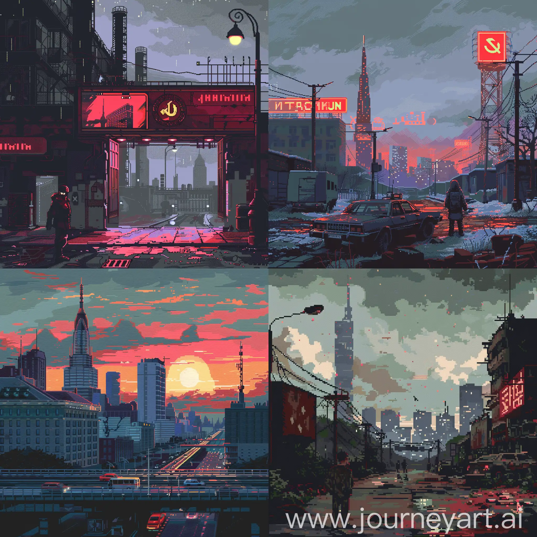 Sovietwave-Cyberpunk-Pixel-Art-Urban-Scene-of-Future-USSR