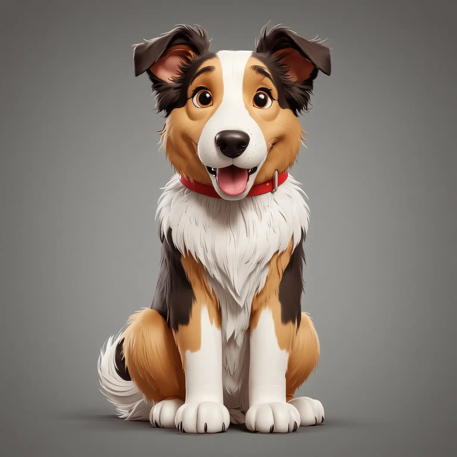 Cartoon-ShortHaired-Collie-Dog-Sitting-Pose-A-Parody-of-Nimsay