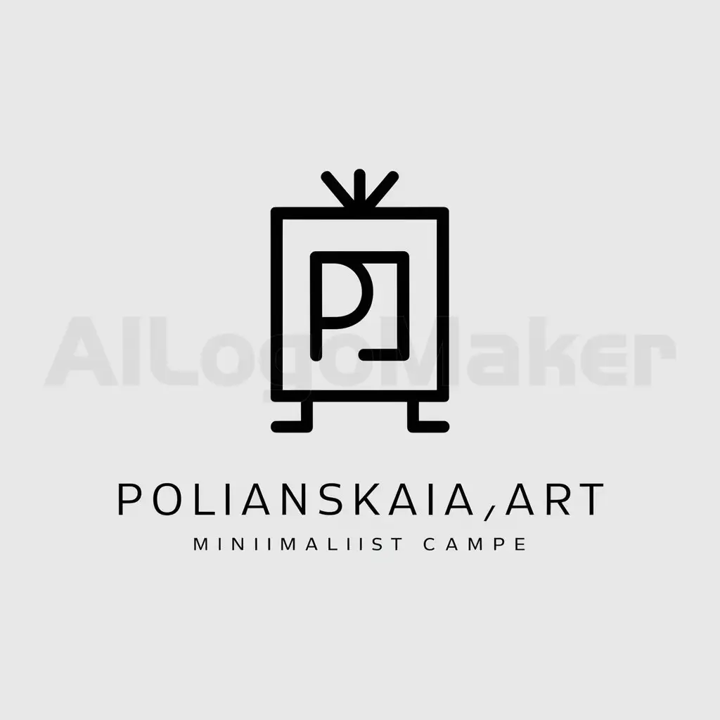 a logo design,with the text "Polianskaia_Art", main symbol:Холст,Minimalistic,clear background